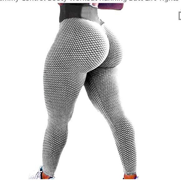 B&W High Waisted Anti Cellulite Honeycomb Tik Tok - Picture 1 of 16